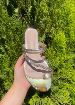 Chinelo Couro Venus Ouro Luz da Lua
