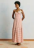 Vestido Longo Flor Crochê Listrado Cacay