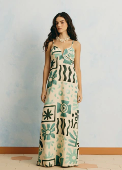 Vestido Longo Estampado Vitralia Cacay