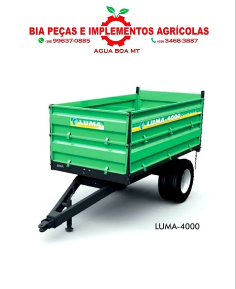 CARRETA BACULANTE MODELO 4000 EIXO SIMPLES RODADO DUPLO COM PNEUS