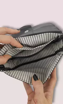 Bandolera c/Fuelle Sky Black - Piel Canela Villaguay