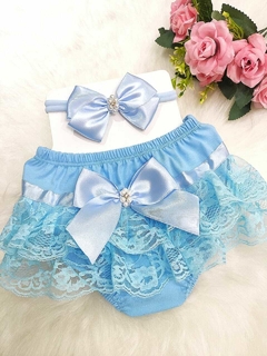 Kit Infantil Calcinha Bunda Rica Luxo Com Faixa Laço - comprar online