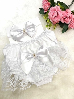 Kit Infantil Calcinha Bunda Rica Luxo Com Faixa Laço - loja online