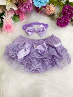 Kit Infantil Calcinha Bunda Rica Luxo Com Faixa Laço - comprar online