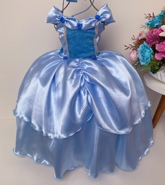 Fantasia Vestido Luxo Infantil Princesa Cinderela / Frozen - loja online