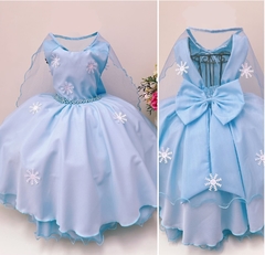 Fantasia Vestido De Festa Luxo Infantil Frozen C/ Capa