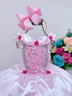 Imagem do Fantasia Vestido Luxo Infantil Princesa Bela / Ariel C/ Tiara