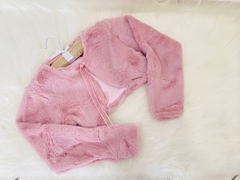 Bolero Casaquinho Infantil Pelúcia Luxo - Rosê
