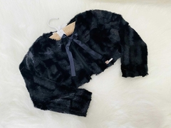 Bolero Casaquinho Infantil Pelúcia Luxo - Preto