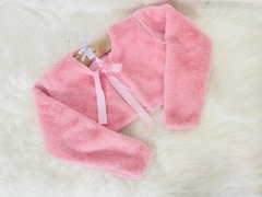 Bolero Casaquinho Infantil Pelúcia Luxo - Rosa