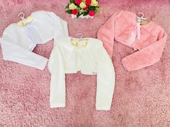Bolero Casaquinho Infantil Pelúcia Luxo - Rosa na internet