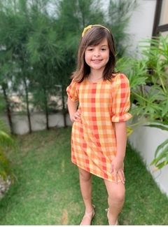 VESTIDO CURTO INFANTIL FAZENDA XADREZ - MODA VERÃO - comprar online
