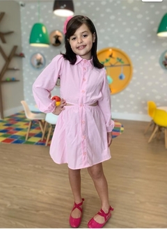 Vestido Curto Infantil Liso manga longa - Moda Verão - comprar online