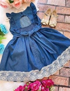 Vestido De Festa Luxo Infantil Jeans Princesas na internet