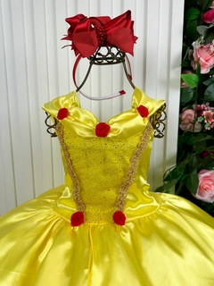 Vestido Infantil Luxo Longo Princesa Bela C/ Saiote E Tiara na internet