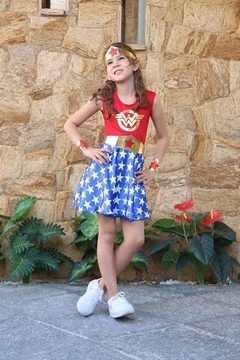 Fantasia Festa Infantil Menina Super Heroínas - Mulher Maravilha - loja online