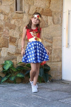 Fantasia Festa Infantil Menina Super Heroínas - Mulher Maravilha - Espaço Mary Kids