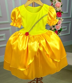 Fantasia Infantil Princesa Bela Acompanha Tiara Coroa