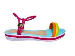 Sandália Infantil Tiras Coloridas Rasteirinha Flor Di Mila - comprar online