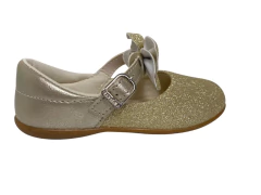 Sapatilha Infantil Cinderela Flor Di Mila- Gliter Dourado