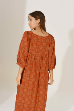 VESTIDO V ESTAMPADO HOJAS #V53 - comprar online