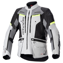 JAQUETA ALPINESTARS BOGOTÁ PRO DRYSTAR CINZA GELO/CINZA ESCURO/AMARELO FLUO