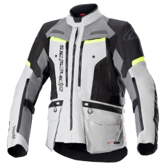 JAQUETA ALPINESTARS BOGOTÁ PRO DRYSTAR CINZA GELO/CINZA ESCURO/AMARELO FLUO