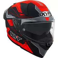 CAPACETE KYT R2R PRETO/VERMELHO - TRILHA FORTE