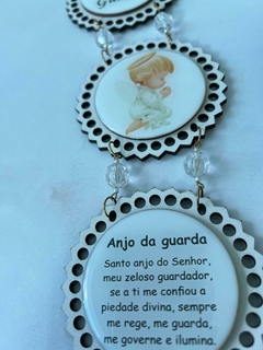 Imagem do Pêndulo Anjo da Guarda com Oração – MDF Resinada