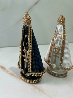 Kit 2 Imagem Nossa Senhora Aparecida 15cm -Gesso Maciço com Stras - loja online