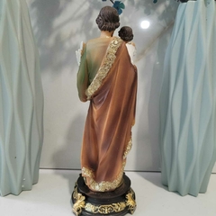 Imagem São José 20cm Resina Importada pequeno Premium Fé Devoção Decoração - loja online
