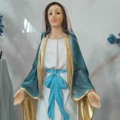 Imagem Nossa Senhora das Graças 30cm em Resina importada Rica em Detalhes peça lavável - loja online