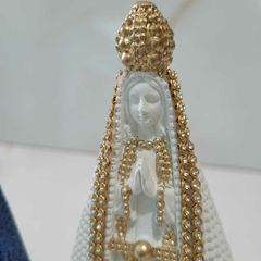 Kit 2 Imagem Nossa Senhora Aparecida 15cm - Branca - Gesso Maciço com Stras na internet