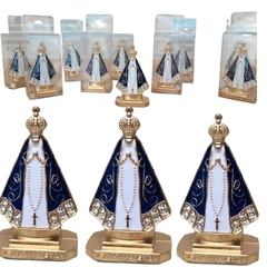 Kit 5 Santinha Nossa Senhora Aparecida em Metal para Carro / Escritório / Lembrancinha - loja Frei Mariano