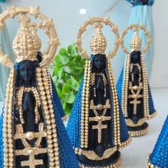 KIT COM 6 IMAGENS DE NOSSA SENHORA APARECIDA INQUEBRÁVEL AZUL TRADICIONAL COM ESTRÁS / 15CM na internet