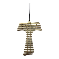 Crucifixo Tau em Aço com Oração do Pai Nosso /Ideal para Oratórios, Paredes e portas / 11cmx8cm - comprar online