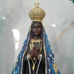 Imagem Nossa Senhora Aparecida 24cm Resina importada Premium Detalhes Finos para Oratório