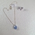 Conjunto Colar e Brincos Gota Azul e Prata Estilo Delicado