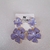 Brinco Longo Flores Dourado e Lavanda