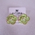 Brinco Esmaldado Dourado 1 Flor Pistache