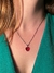 Colar Aço Coração Vermelho