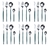 Imagem do XITUO 24Pcs Conjunto de Talheres Premium Aço Inoxidável Bife Faca Garfo Colher de Café Várias Cores Conjunto de Talheres Pode Lavar Louça