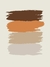 Cuadro "Rayas" con pinceladas en tonos marrón, naranja, beige y gris sobre fondo claro.