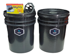 Kit Hidroponico Dwc 2x20l Completo + Aireador Doble Y Jiffys - H420