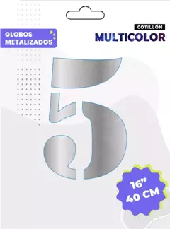Imagen de Globo de número individual plateado