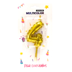 VELA GLOBO DORADO NUMEROS - tienda online