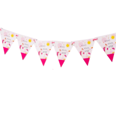 BANDERÍN ESTAMPADO UNICORNIOS ROSA X 12 - comprar online