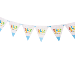 BANDERÍN ESTAMPADO FELIZ CUMPLEAÑOS X 12 - comprar online