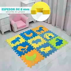 Piso De Goma Eva 9 Piezas Animales de la granja - comprar online