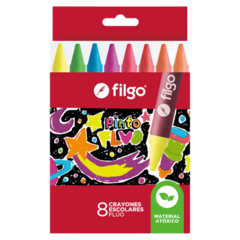 Crayones Filgo flúo x 8 colores
